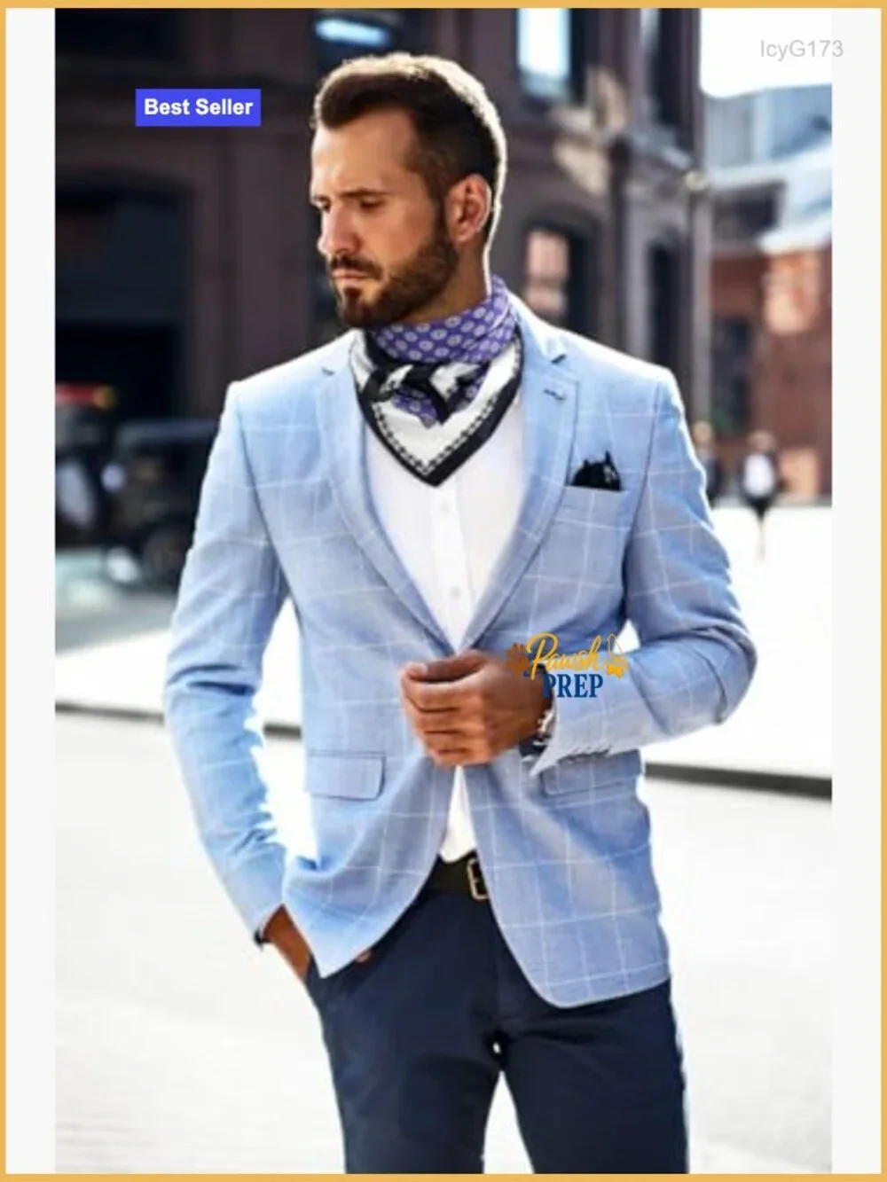 Men's Vintage Silk Feel Square Scarf Satin Bandana Geometry Neck Scarf